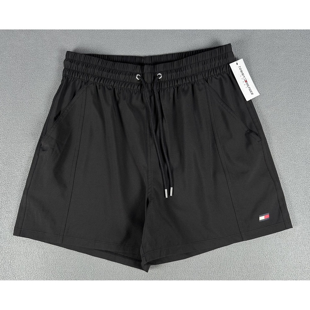 Tommy Hilfiger Shorts Mens Medium Black Sport Performance Gym Lounge New